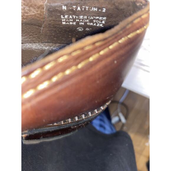 Nine West Chunky Leather Shoes 2” Heels‎ Buckle Brown Leather - Picture 5 of 6